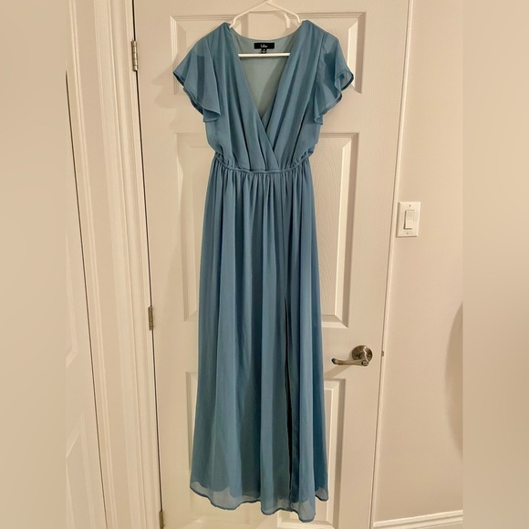 Lost in the Moment Slate Blue Maxi Dress - Picture 1 of 2